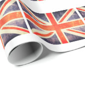 Papier Cadeau Drapeau vintage d'Union Jack (Coin rond)