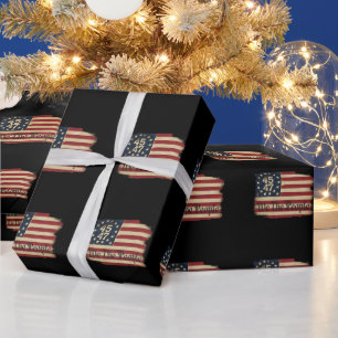 Papier Cadeau Drapeau vintage en détresse We The People Trump 45