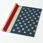 Papier Cadeau Drapeau vintage patriotique américain (Déroulé)