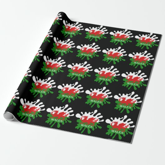 Papier Cadeau Drapeau Welsh Cymru (Déroulé)