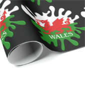 Papier Cadeau Drapeau Welsh Cymru (Coin rond)