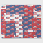 Papier Cadeau Drapeaux américains en rouge blanc et bleu (Plat)