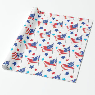 Papier Cadeau Drapeaux américains patriotiques