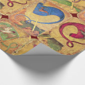 Papier Cadeau Drapeaux de cour allemands /Chiens, Cerfs, Faucons (Coin)