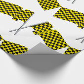 Papier Cadeau Drapeaux De Course Jaune Et Noir