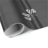 Papier Cadeau Drapeaux de course modernes en fibre de carbone (Coin rond)