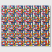 Papier Cadeau Drapeaux du monde (Plat)