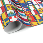 Papier Cadeau Drapeaux du monde (Coin rond)