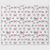 Papier Cadeau Drapeaux et cerises (Plat)