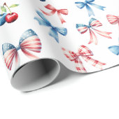 Papier Cadeau Drapeaux et cerises (Coin rond)