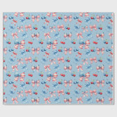 Papier Cadeau Drapeaux et cerises (Plat)