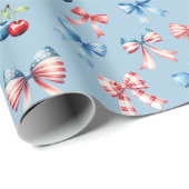 Papier Cadeau Drapeaux et cerises (Coin rond)