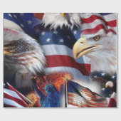 Papier Cadeau drapeaux et Eagles (Plat)