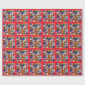 Papier Cadeau Drapeaux internationaux (Plat)