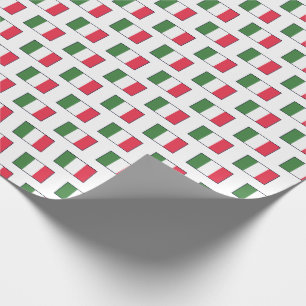 Papier Cadeau Drapeaux italiens sur fond blanc