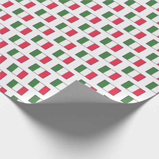 Papier Cadeau Drapeaux italiens sur fond blanc (Coin)