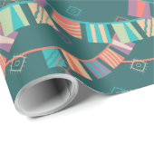 Papier Cadeau Drapeaux mexicains du Garland (Coin rond)