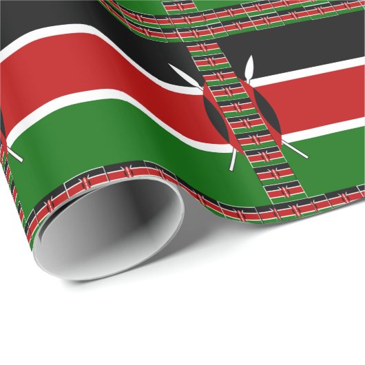 Papier Cadeau Drapeaux miniers sans fil du Kenya Frames Art (Coin rond)