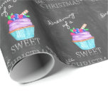 Papier Cadeau Dreaming of a Sweet Christmas !<br><div class="desc">Le Handpainted watercolor on chalkboard,  Christmas cake for the sweetest season of the year.</div>