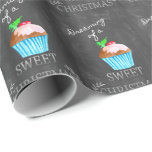 Papier Cadeau Dreaming of a Sweet Christmas !<br><div class="desc">Le Handpainted watercolor on chalkboard,  Christmas cake for the sweetest season of the year.</div>