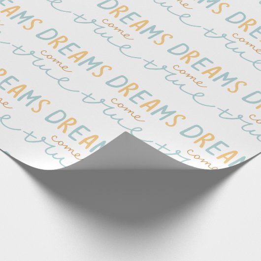 Papier Cadeau Dreams Come True Script Boho mignonne (Coin)