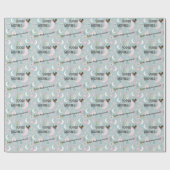 Papier Cadeau Dreamy Boho Night Sky Design avec photo et nom (Plat)