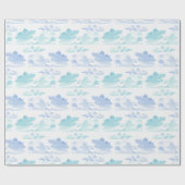 Papier Cadeau Dreamy Cloud Bands in Blue and Aqua (Plat)