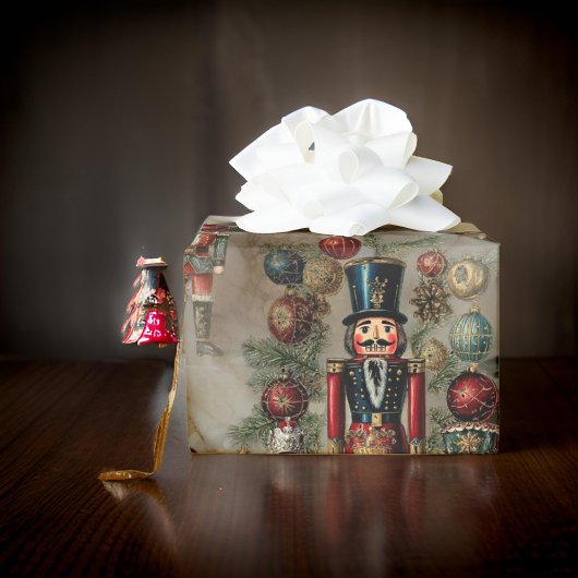 Papier Cadeau Dreamy Nutcracker Noël Festival d'or