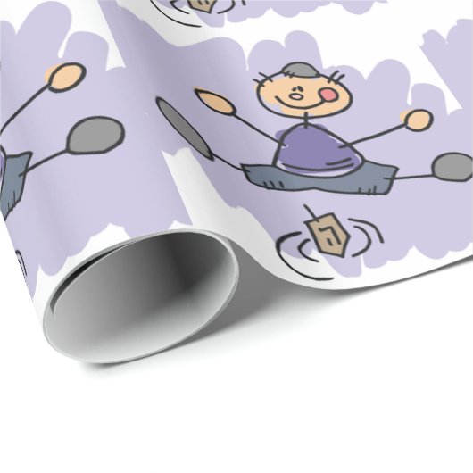 Papier Cadeau Dreidel Boy (Coin rond)