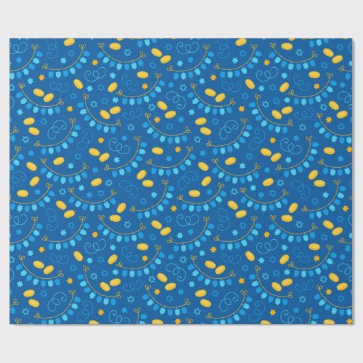 Papier Cadeau Dreidel Hanoukka (Plat)