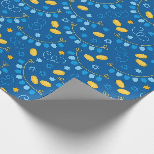 Papier Cadeau Dreidel Hanoukka (Coin)