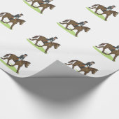 Papier Cadeau Dressage Rider à Trot (Coin)