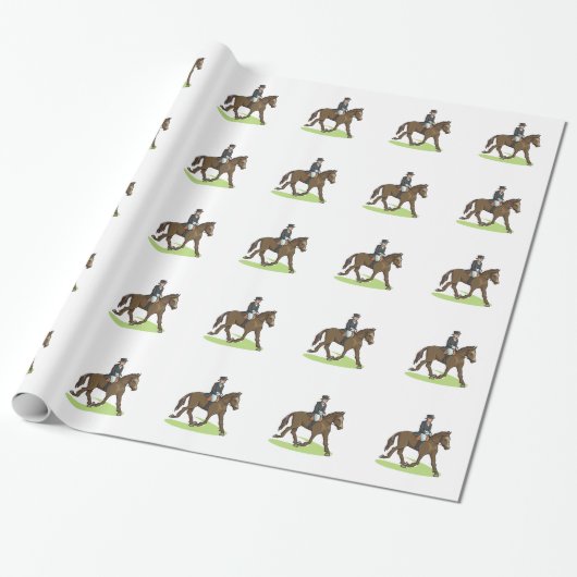 Papier Cadeau Dressage Rider à Trot (Déroulé)