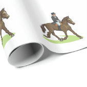Papier Cadeau Dressage Rider à Trot (Coin rond)