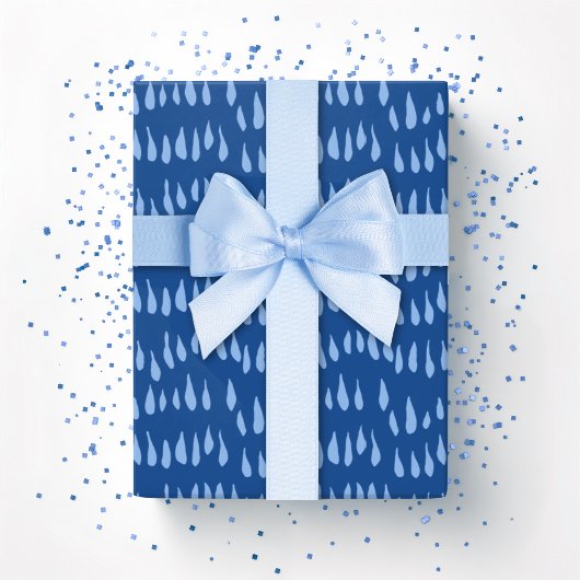 Papier Cadeau Drizzle Dot en bleu indigo