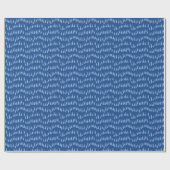 Papier Cadeau Drizzle Dot en bleu indigo (Plat)