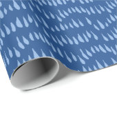 Papier Cadeau Drizzle Dot en bleu indigo (Coin rond)