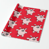 Papier Cadeau Drôle 5 dessin animé Cochon Choisir la couleur WP (Déroulé)