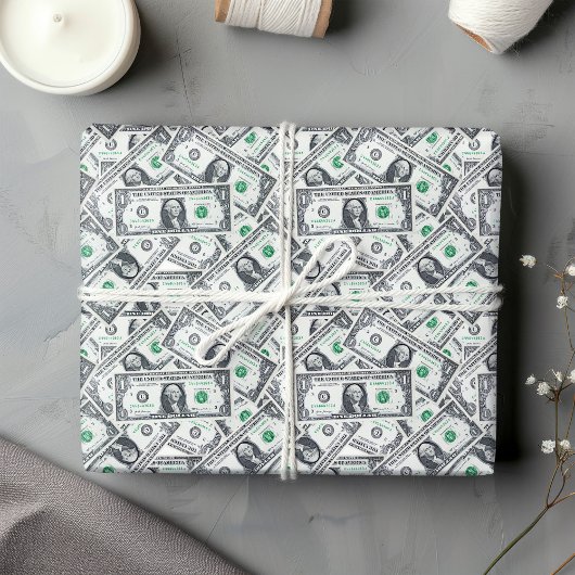 Papier cadeau drôle à motif de dollar