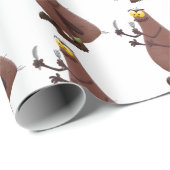 Papier Cadeau Drôle affamé pulette affamée dessin animé (Coin rond)