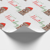 Papier Cadeau Drôle Amant chien Noël Cockapou Brown (Coin)