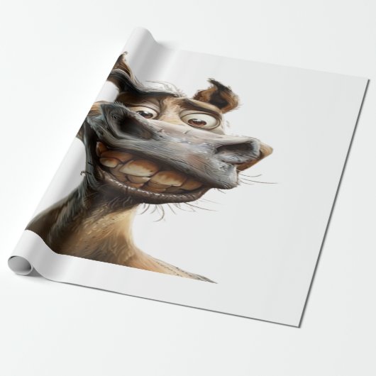 Papier Cadeau Drôle âne art design (Déroulé)