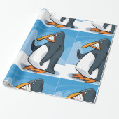 Papier Cadeau Drôle Angry Penguin Cartoon Cool (Déroulé)