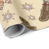 Papier Cadeau Drôle Bitten Gingerbread Hommes (Coin rond)