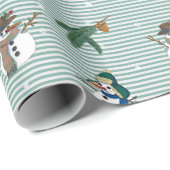 Papier Cadeau Drôle bonhomme de neige (Coin rond)