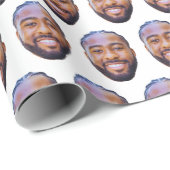 Papier Cadeau Drôle cadeau photo visage (Coin rond)