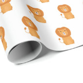 Papier Cadeau Drôle caricature de lion (Coin rond)