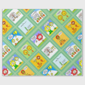 Papier Cadeau Drôle Caricatures Fleurs pour jardiniers (Plat)