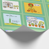 Papier Cadeau Drôle Caricatures Fleurs pour jardiniers (Coin)