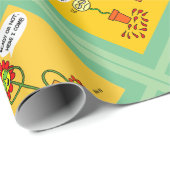 Papier Cadeau Drôle Caricatures Fleurs pour jardiniers (Coin rond)